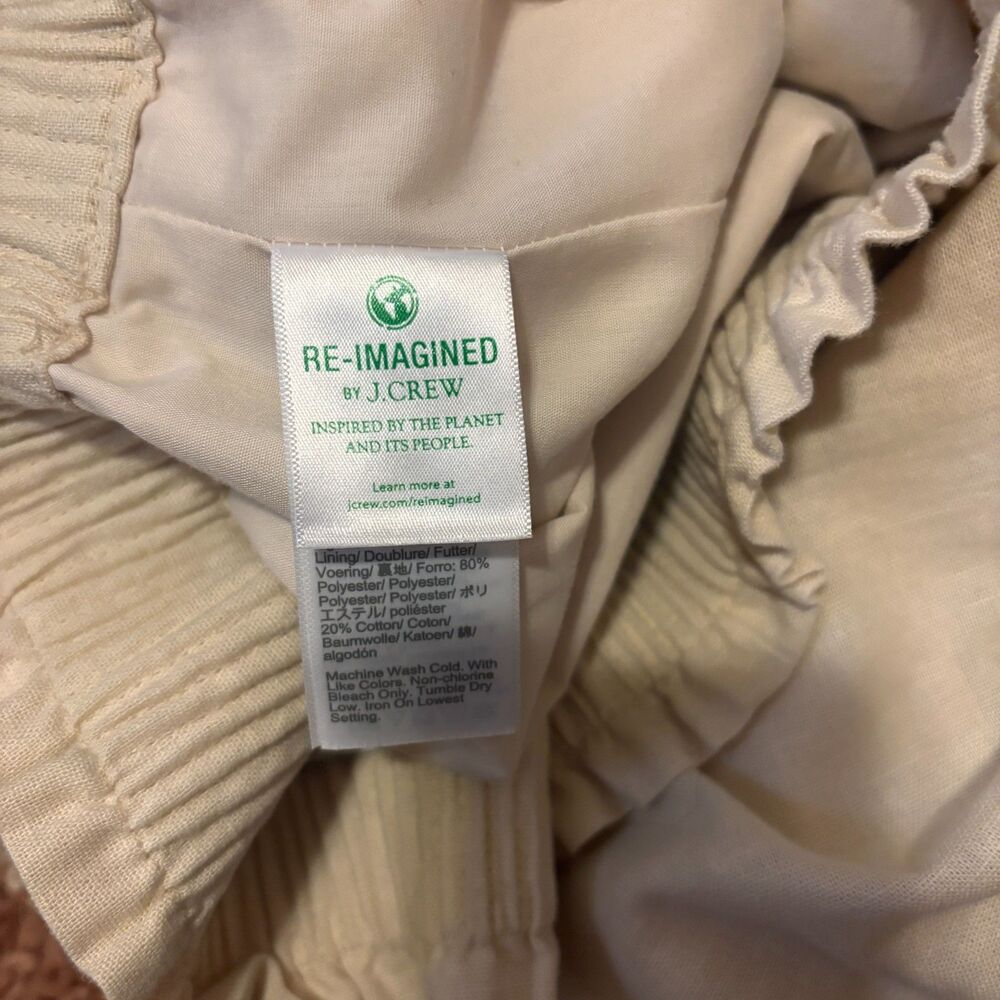 J Crew Mini Skirt Size 6 Linen Blend Re-Imagined Light Sand/Beige Lined Beach - Picture 5 of 9